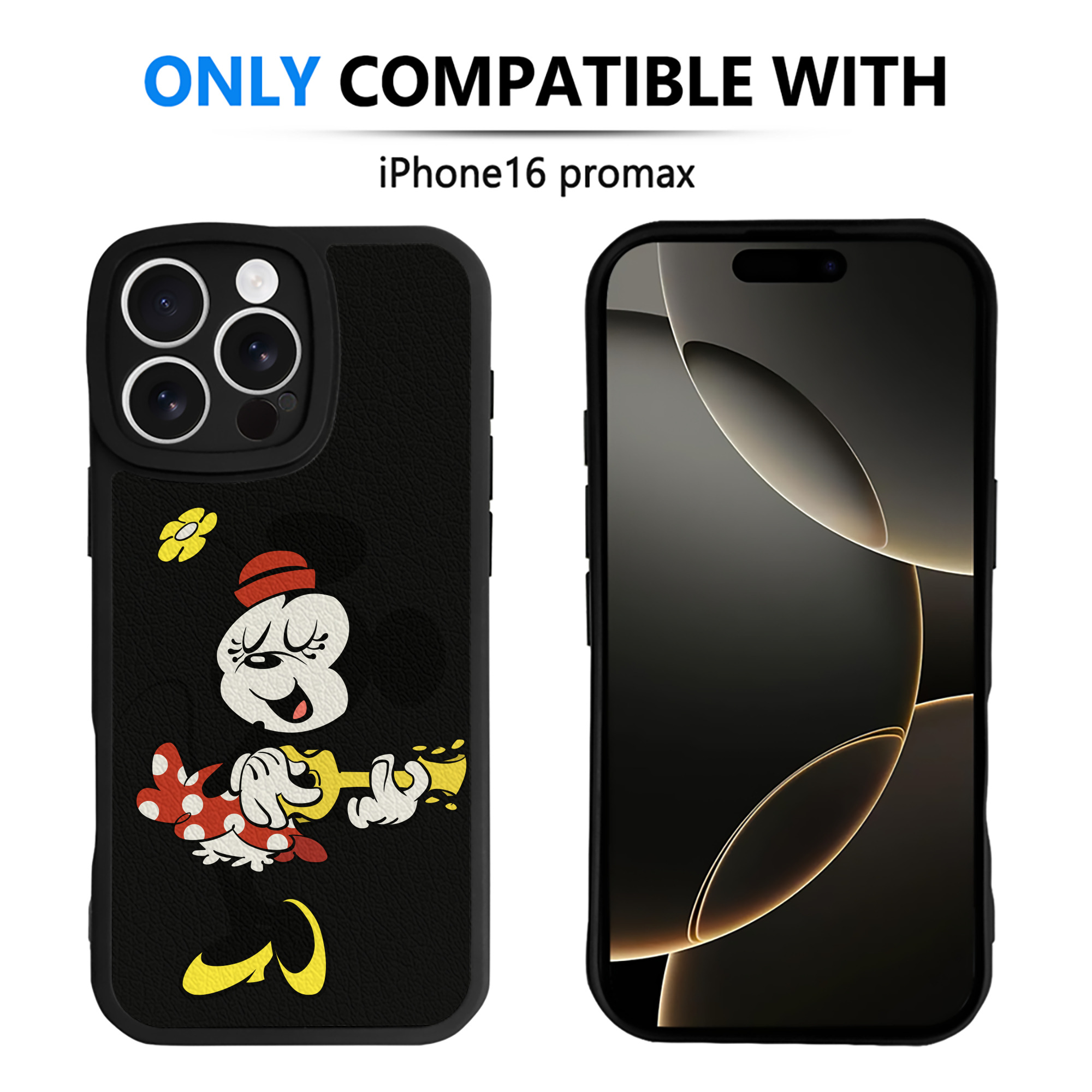 （画像用） ミッキーマウス Mickey Mouse 【iPhone 16シリーズ対応】シリコンスマホケース（レザー調） 材質：シリコン